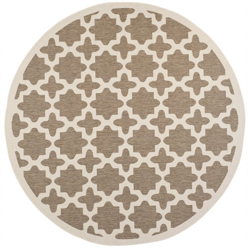 Safavieh Courtyard Brown Indoor Outdoor Rug - Round 7'10