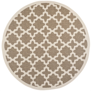 Safavieh Courtyard Brown Indoor Outdoor Rug - Round 7'10&quot