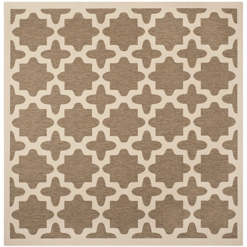 Safavieh Courtyard Brown Indoor Outdoor Rug - Square 7'10