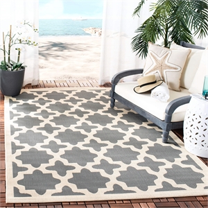 Safavieh Courtyard Anthracite Indoor Outdoor Rug - Square 6'7&quot