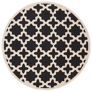 Safavieh Courtyard Black Indoor Outdoor Rug - Round 5'3&quot