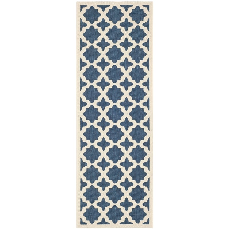 Safavieh Courtyard Navy Indoor Outdoor Rug - Runner 2'3