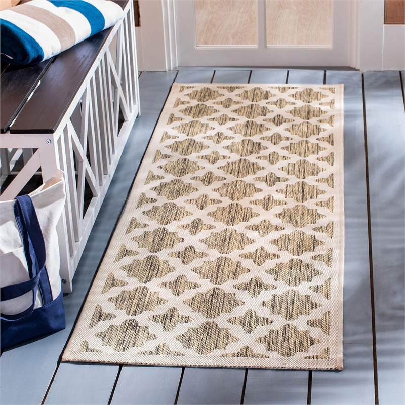 Safavieh Courtyard Navy Indoor Outdoor Rug - Runner 2'7
