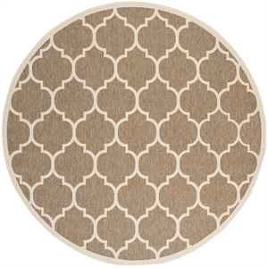 Safavieh Courtyard Brown Indoor Outdoor Rug - Round 7'10&quot