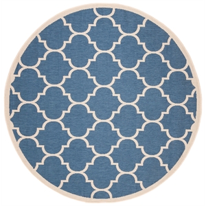 Safavieh Courtyard Blue Indoor Outdoor Rug - Round 5'3&quot