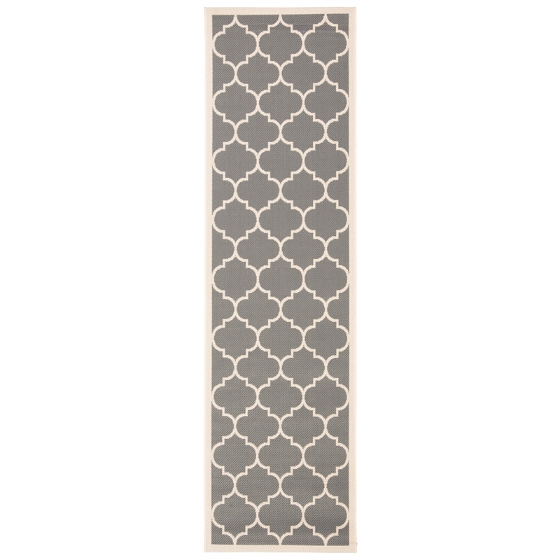 Safavieh Courtyard Anthracite Indoor Outdoor Rug - Runner 2'3