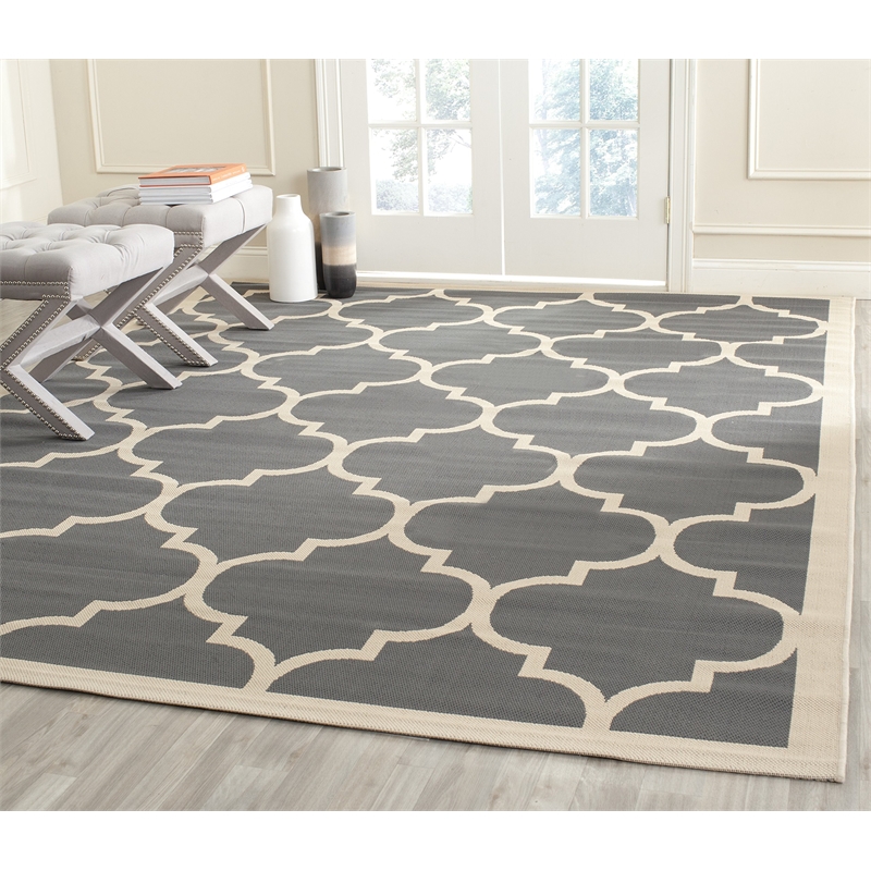 Safavieh Courtyard Anthracite Indoor Outdoor Rug - Square 4'