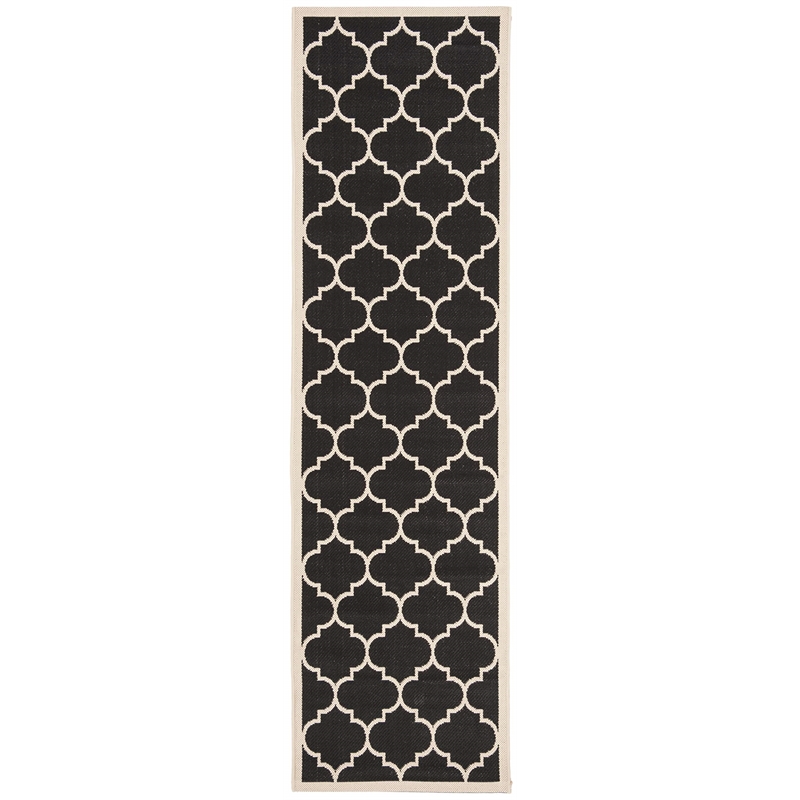 Safavieh Courtyard Black Indoor Outdoor Rug - Runner 2'3
