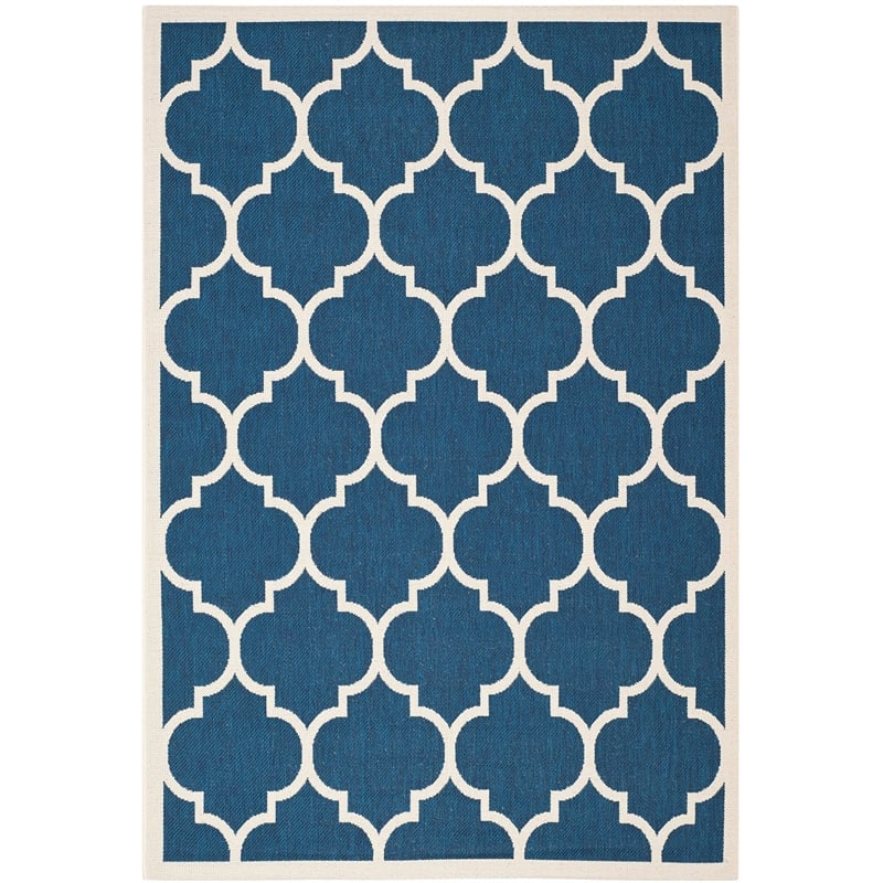 Safavieh Courtyard Navy Indoor Outdoor Rug - 4' x 5'7