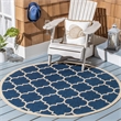 Safavieh Courtyard Navy Indoor Outdoor Rug - Round 4'