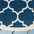 Safavieh Courtyard Navy Indoor Outdoor Rug - Round 6'7