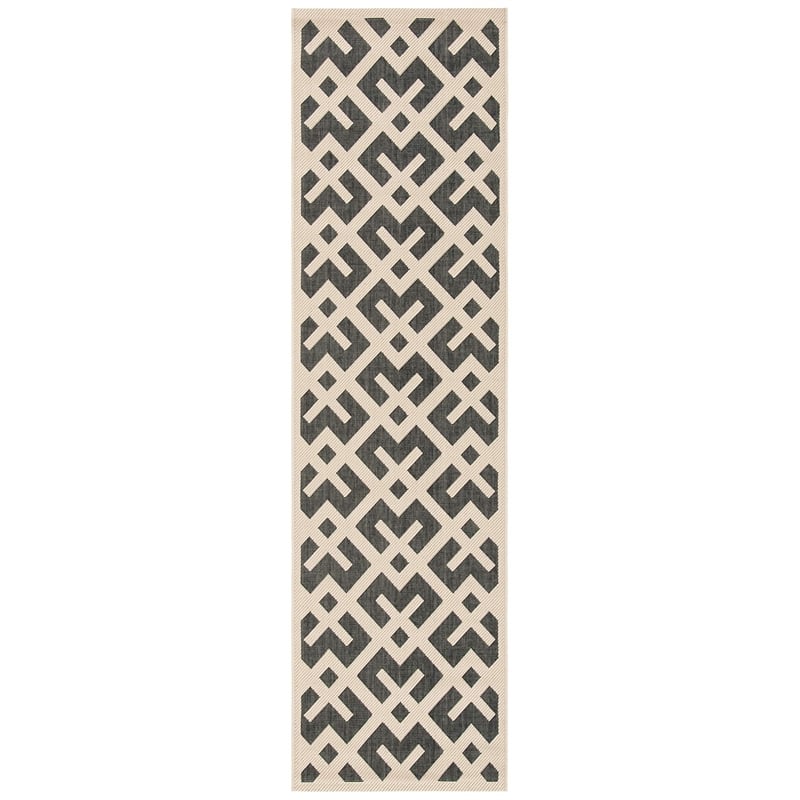 Safavieh Courtyard Black Indoor Outdoor Rug - Runner 2'3