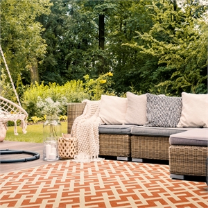 Safavieh Courtyard Terracotta Indoor Outdoor Rug - Square 4'
