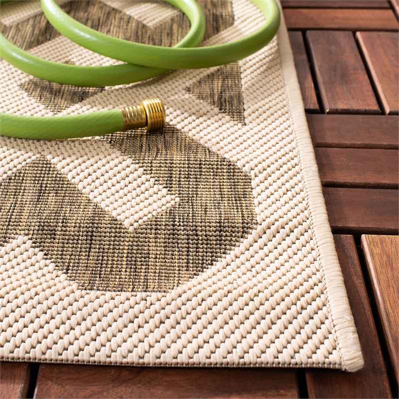 Safavieh Courtyard Brown Indoor Outdoor Rug - Runner 2'4