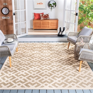 Safavieh Courtyard Brown Indoor Outdoor Rug - Square 7'10&quot