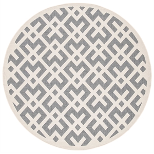 Safavieh Courtyard Grey Indoor Outdoor Rug - Round 7'10&quot