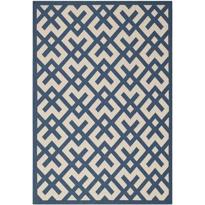 Safavieh Courtyard Navy Indoor Outdoor Rug - 4' x 5'7