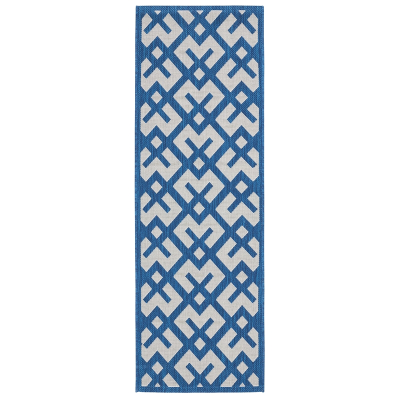 Safavieh Courtyard Navy Indoor Outdoor Rug - Runner 2'3