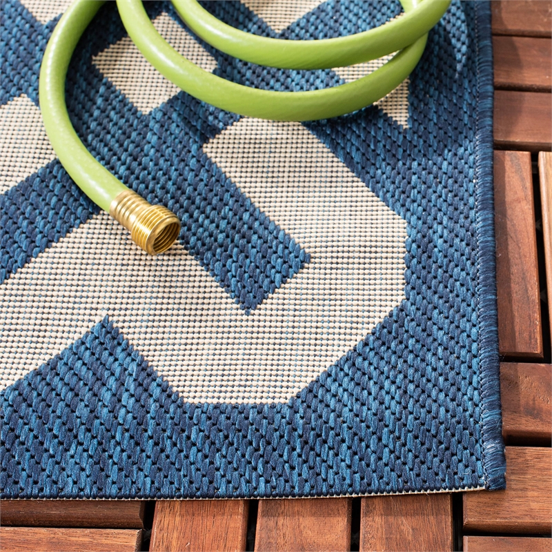 Safavieh Courtyard Navy Indoor Outdoor Rug - Square 6'7