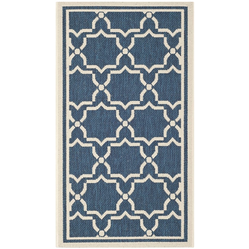 Safavieh Courtyard Navy Indoor Outdoor Rug - 2' x 3'7