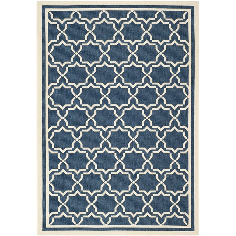 Safavieh Courtyard Navy Indoor Outdoor Rug - 4' x 5'7
