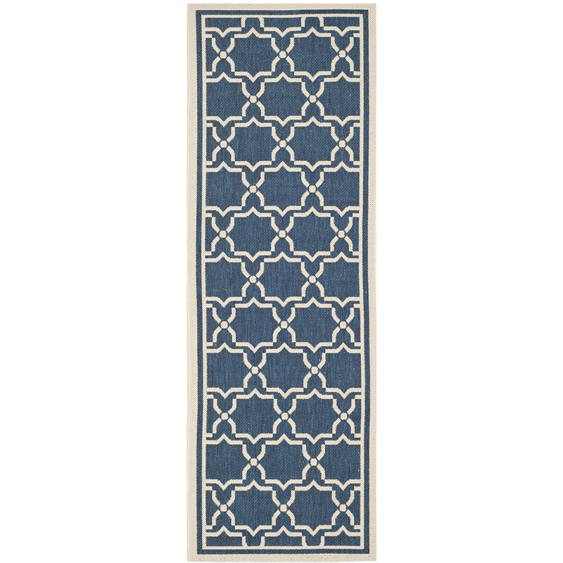 Safavieh Courtyard Navy Indoor Outdoor Rug - Runner 2'3