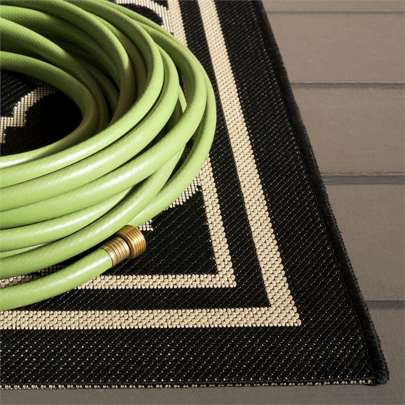 Safavieh Courtyard Black Indoor Outdoor Rug - Square 4'