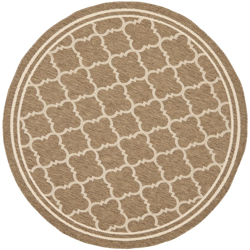 Safavieh Courtyard Brown Indoor Outdoor Rug - Round 4'