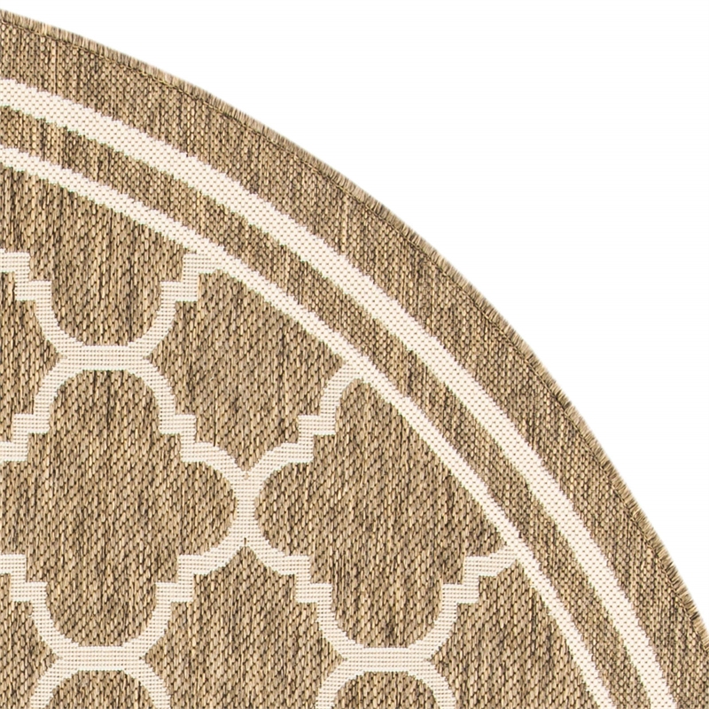 Safavieh Courtyard Brown Indoor Outdoor Rug - Round 4'
