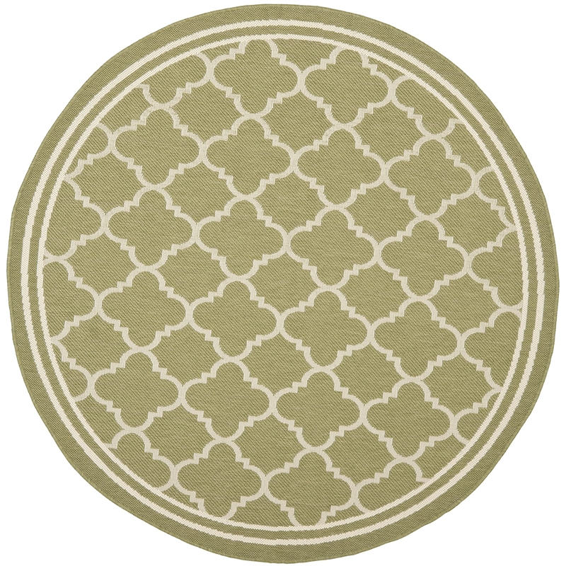 Safavieh Courtyard Green Indoor Outdoor Rug - Round 7'10