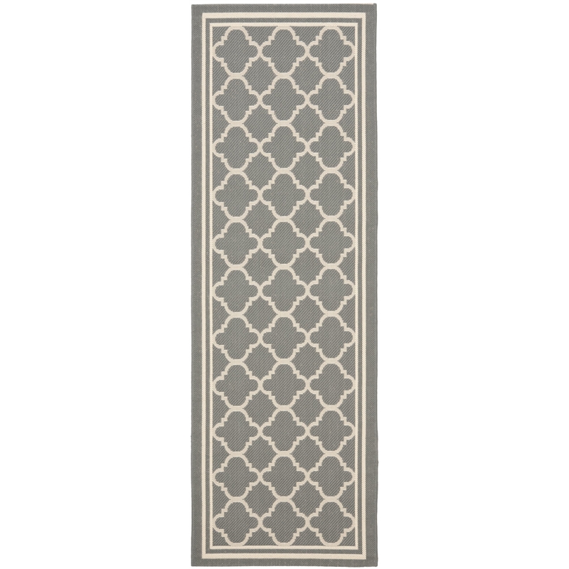 Safavieh Courtyard Anthracite Indoor Outdoor Rug - Runner 2'4