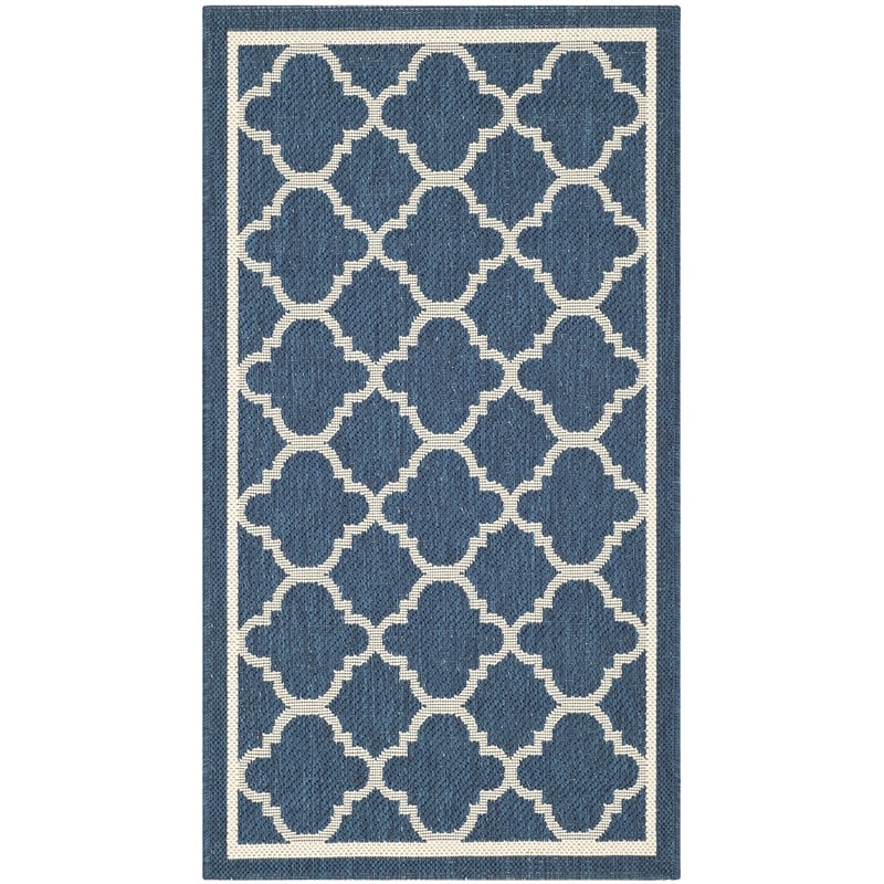 Safavieh Courtyard Navy Indoor Outdoor Rug - 2' x 3'7