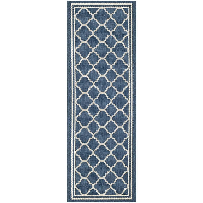 Safavieh Courtyard Navy Indoor Outdoor Rug - Runner 2'3