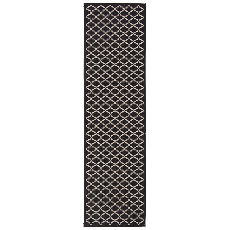 Safavieh Courtyard Black Indoor Outdoor Rug - Runner 2'3