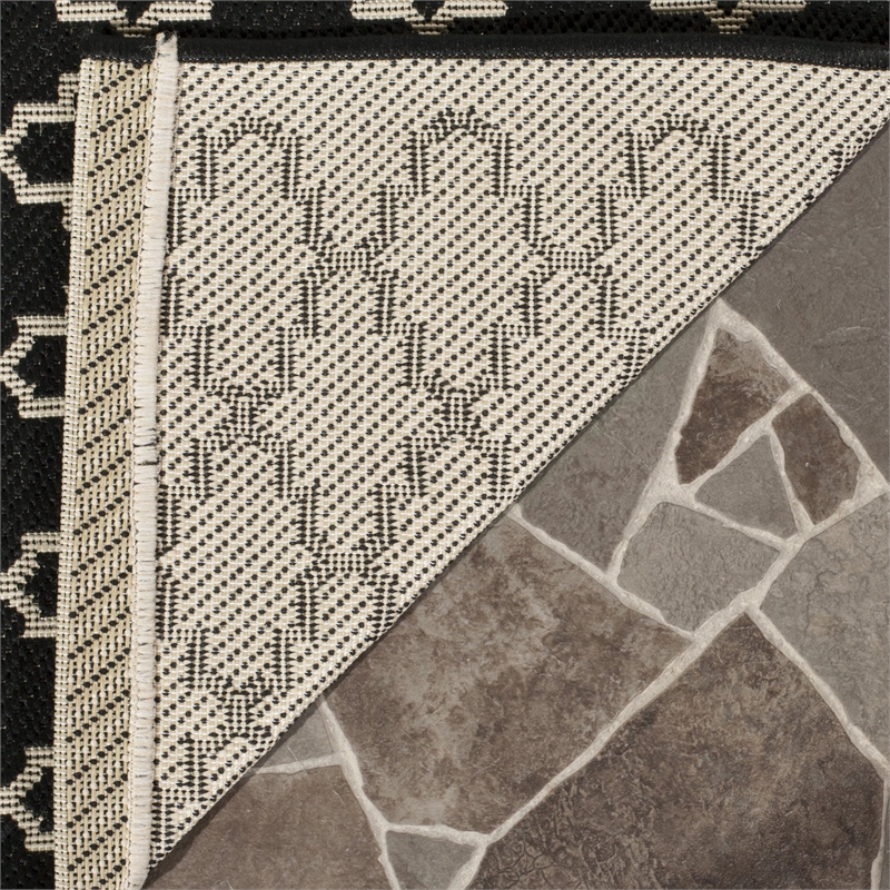 Safavieh Courtyard Black Indoor Outdoor Rug - Square 5'3