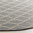 Safavieh Courtyard Anthracite Indoor Outdoor Rug - Round 4'