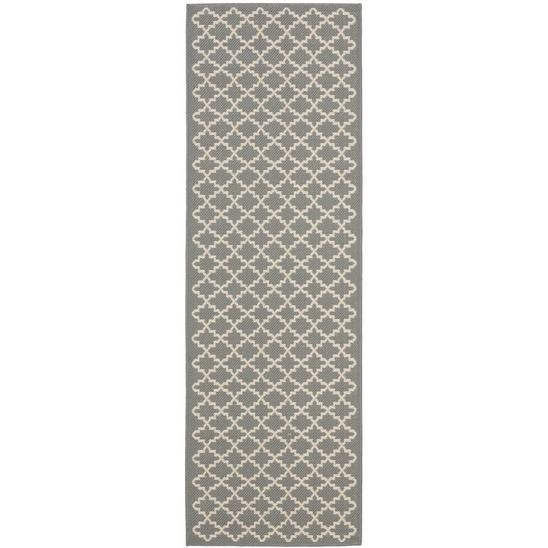 Safavieh Courtyard Anthracite Indoor Outdoor Rug - Runner 2'3