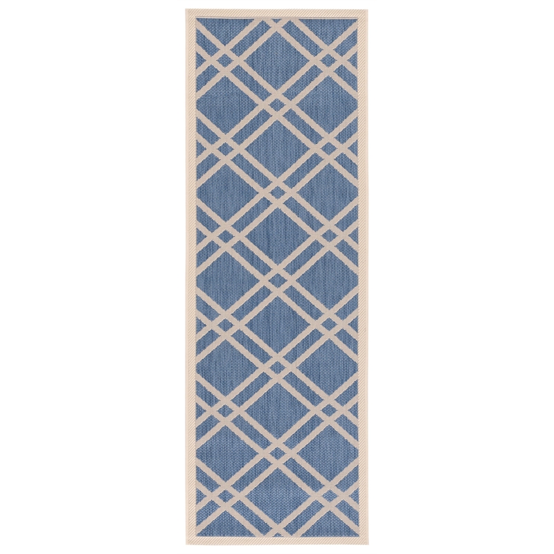 Safavieh Courtyard Blue Indoor Outdoor Rug - Runner 2'3