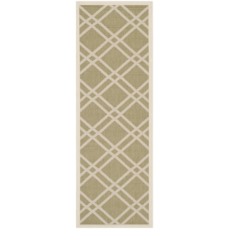 Safavieh Courtyard Green Indoor Outdoor Rug - Runner 2'3