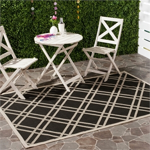 Safavieh Courtyard Black Indoor Outdoor Rug - 9' x 12'