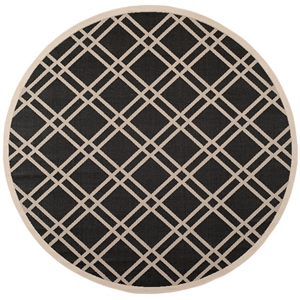 Safavieh Courtyard Black Indoor Outdoor Rug - Round 7'10&quot