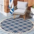 Safavieh Courtyard Navy Indoor Outdoor Rug - Round 4'