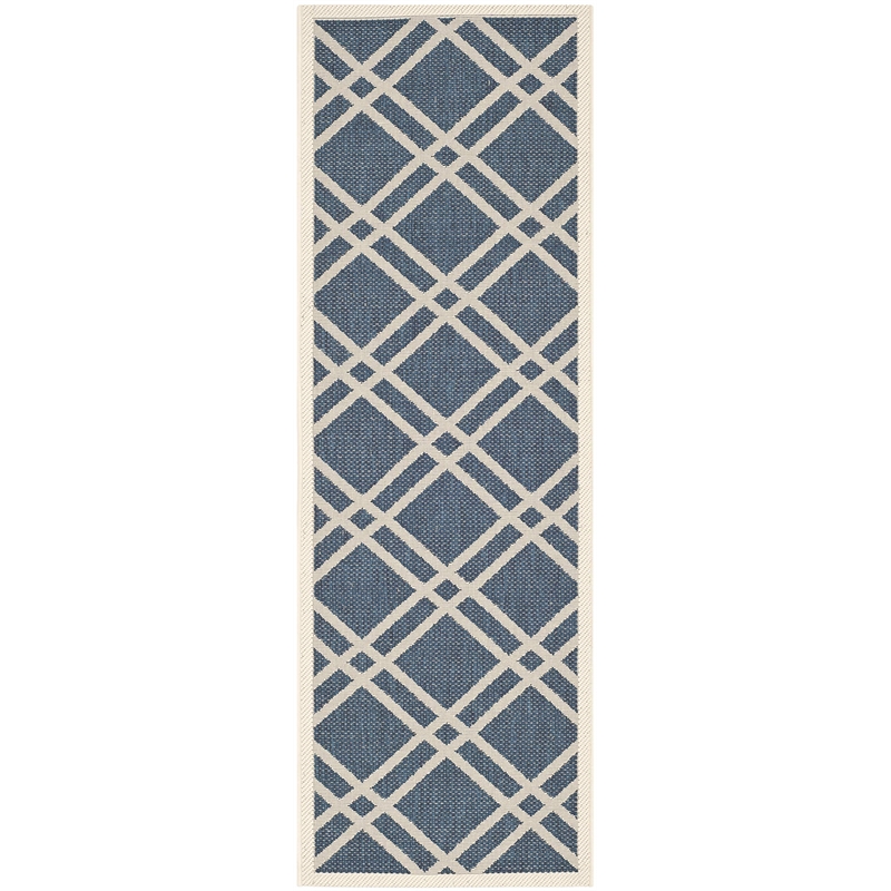 Safavieh Courtyard Navy Indoor Outdoor Rug - Runner 2'3