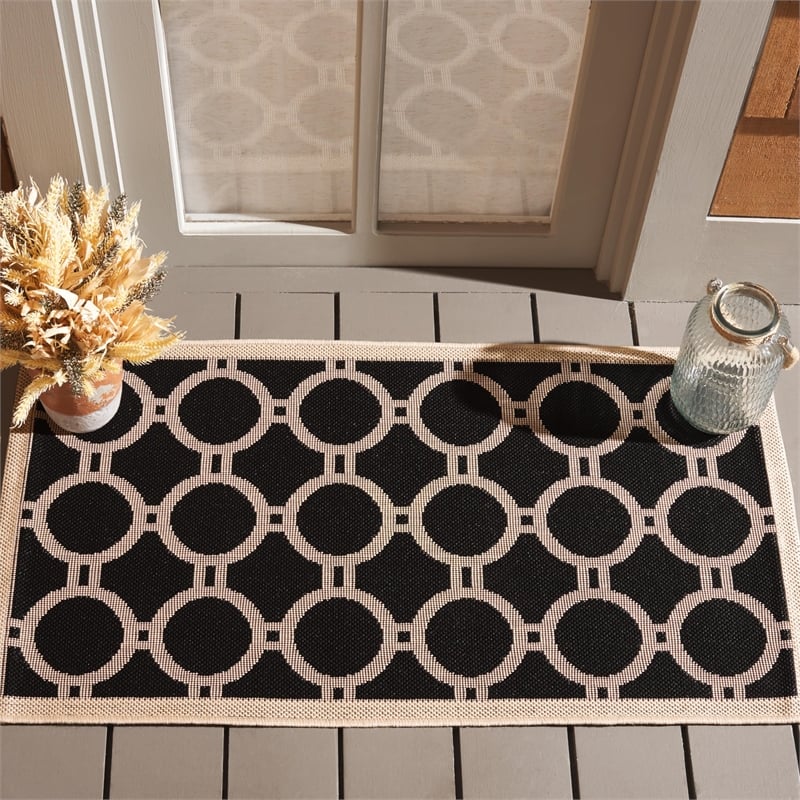 Safavieh Courtyard Black Indoor Outdoor Rug - 2' x 3'7
