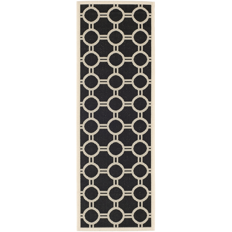Safavieh Courtyard Black Indoor Outdoor Rug - Runner 2'3