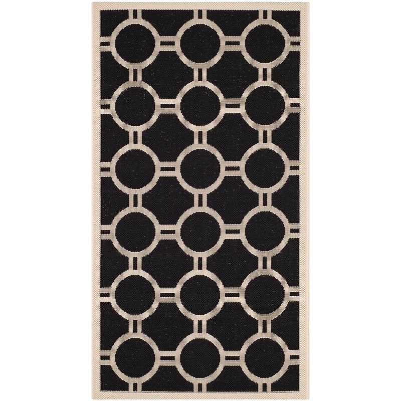 Safavieh Courtyard Black Indoor Outdoor Rug - Runner 2'7