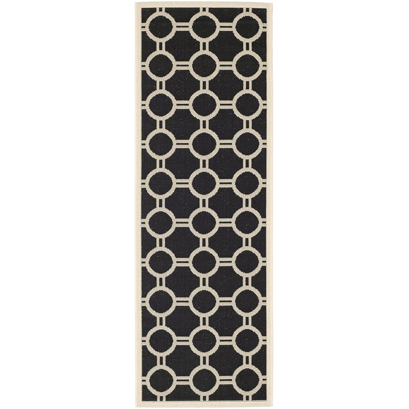 Safavieh Courtyard Black Indoor Outdoor Rug - Runner 2'7