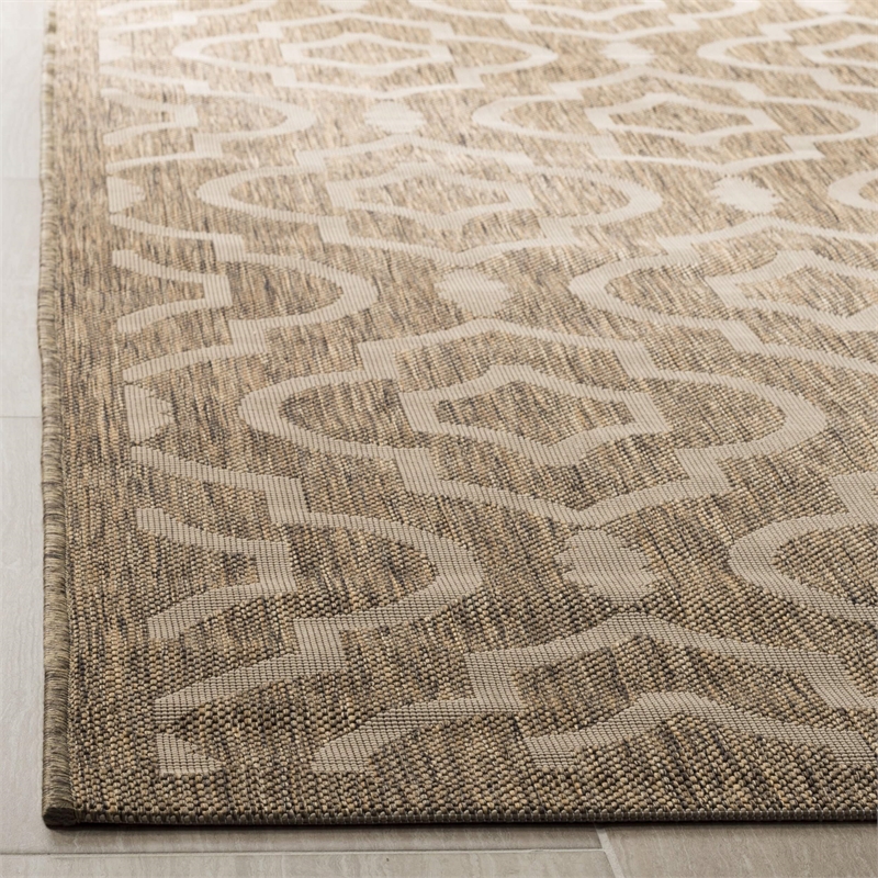 Safavieh Courtyard Brown Indoor Outdoor Rug - Square 7'10