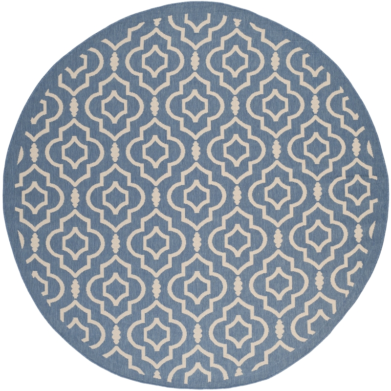 Safavieh Courtyard Blue Indoor Outdoor Rug - Round 7'10