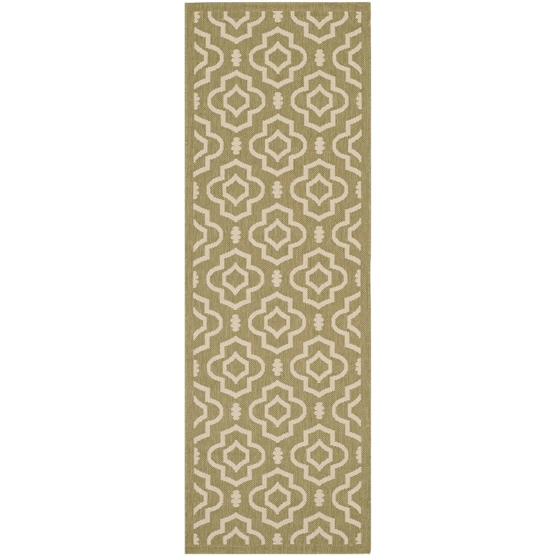Safavieh Courtyard Green Indoor Outdoor Rug - Runner 2'3